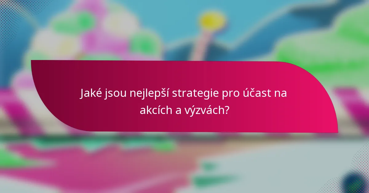 Jaké jsou nejlepší strategie pro účast na akcích a výzvách?