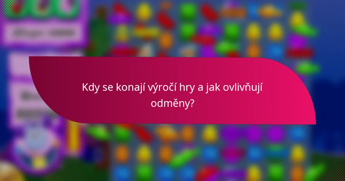Kdy se konají výročí hry a jak ovlivňují odměny?